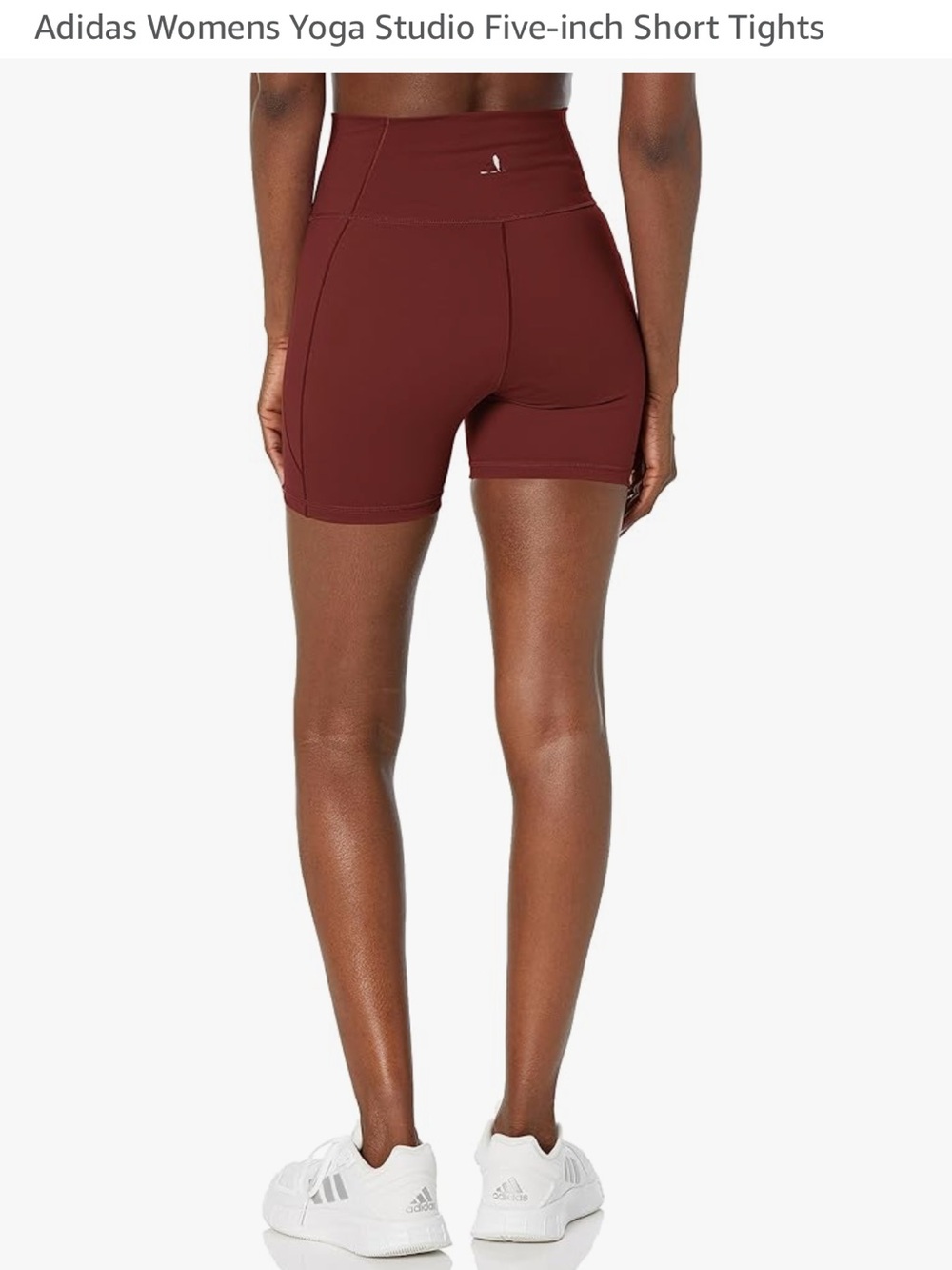 Adidas High-Waist Maroon Red Women’s Active Yoga 5” Shorts